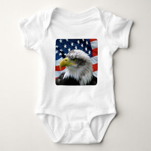 Bald Eagle American Flag Baby Bodysuit