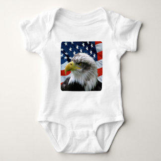 Bald Eagle American Flag Baby Bodysuit