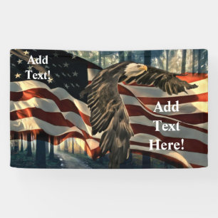 Bald Eagle American Flag  Banner