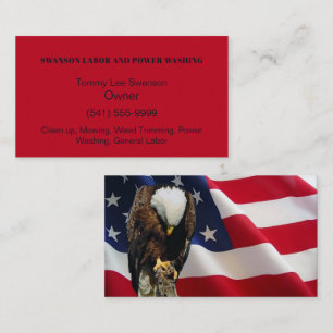 Bald Eagle American Flag Business Card