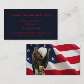 Bald Eagle American Flag Business Card