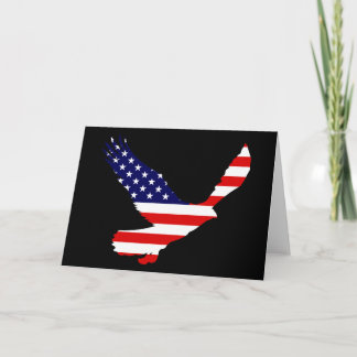 Bald Eagle American Flag Card