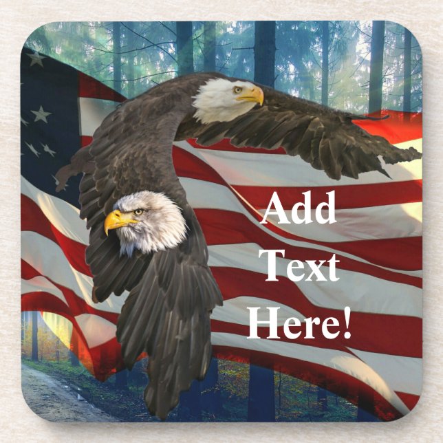 Bald Eagle American Flag Coaster (Front)
