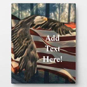 Bald Eagle American Flag Country Road Plaque