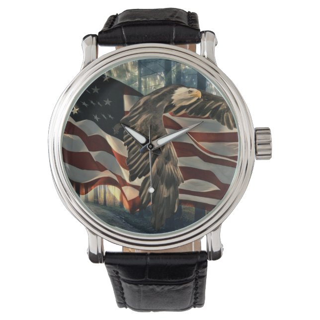 Bald Eagle American Flag Country Road Watch (Front)