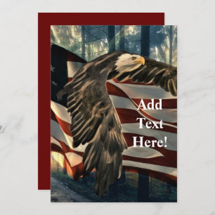 Bald Eagle American Flag Invitation