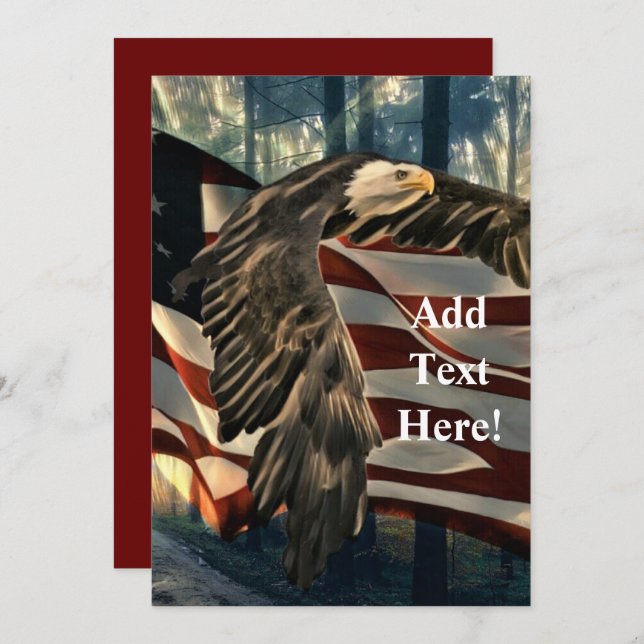 Bald Eagle American Flag Invitation (Front/Back)