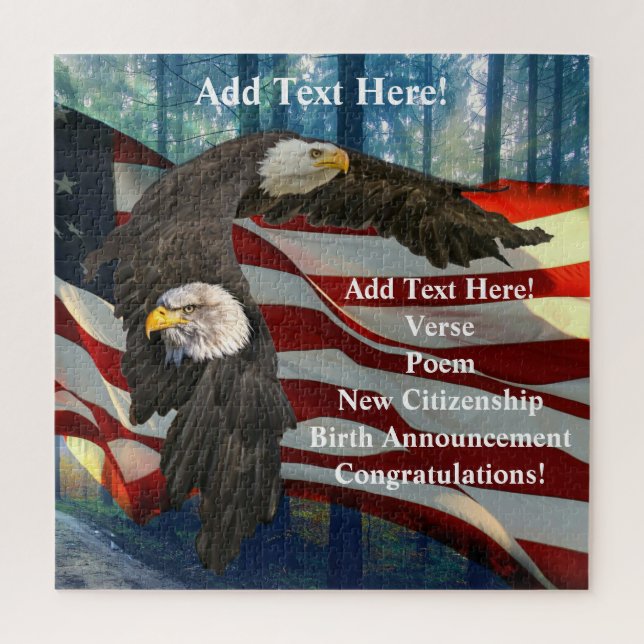 Bald Eagle American Flag Jigsaw Puzzle (Vertical)