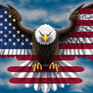 Bald Eagle American Flag Jigsaw Puzzle