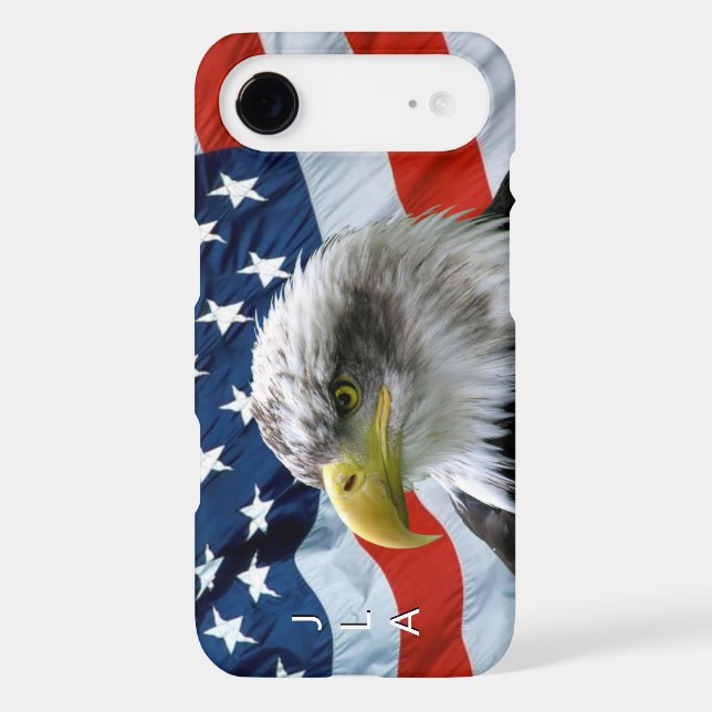 Bald Eagle American Flag Monogrammed Case-Mate Samsung Galaxy Case (Back)