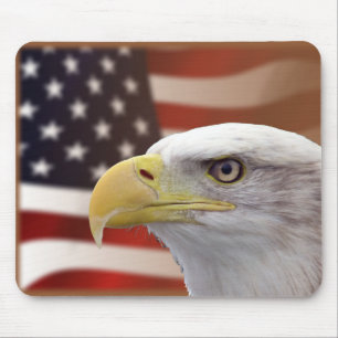 Bald Eagle & American Flag Mouse Pad