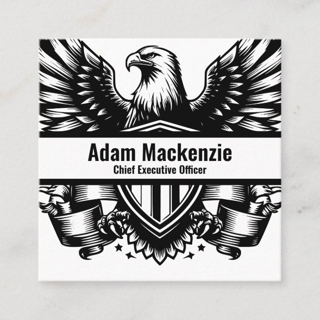 Bald Eagle American Flag Patriotic Business Card (Front)