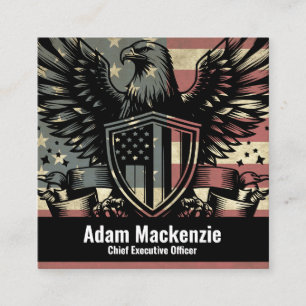 Bald Eagle American Flag Patriotic Business Card