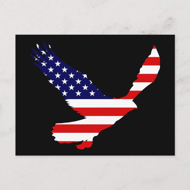 Bald Eagle American Flag Postcard (Front)