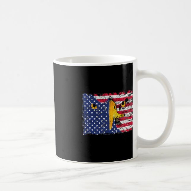 Bald Eagle American Flag USA 4th Of July  Coffee Mug (Right)