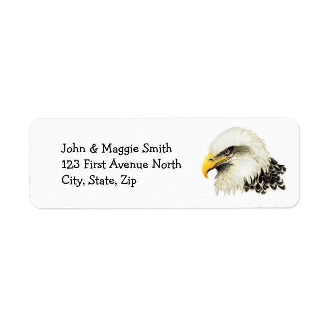 Bald Eagle American USA Bird Name Label (Front)