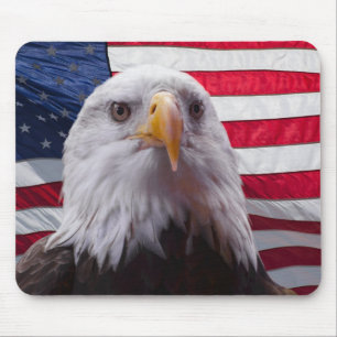 Bald eagle and American Flag Mouse Pad