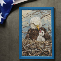 Bald Eagle and Eaglet Nest Art