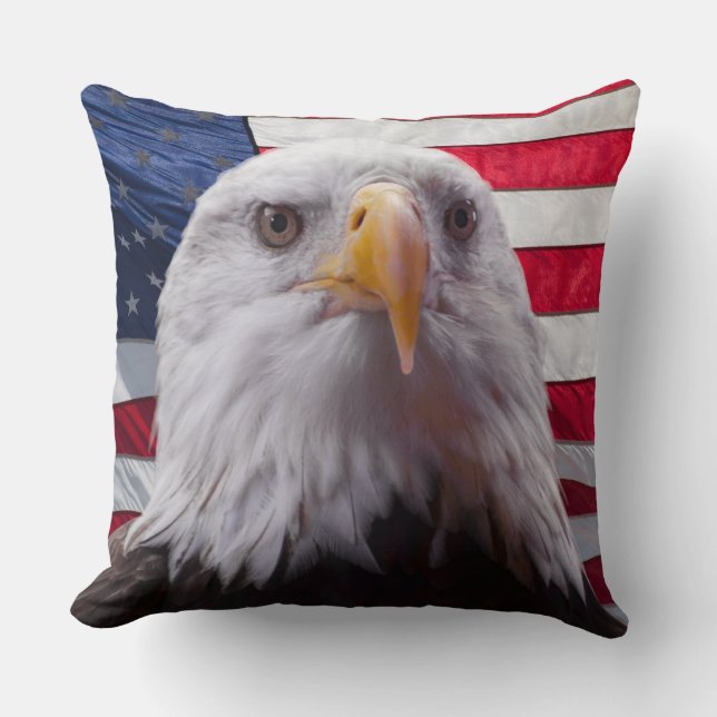 Bald eagle and flag cushion (Front)