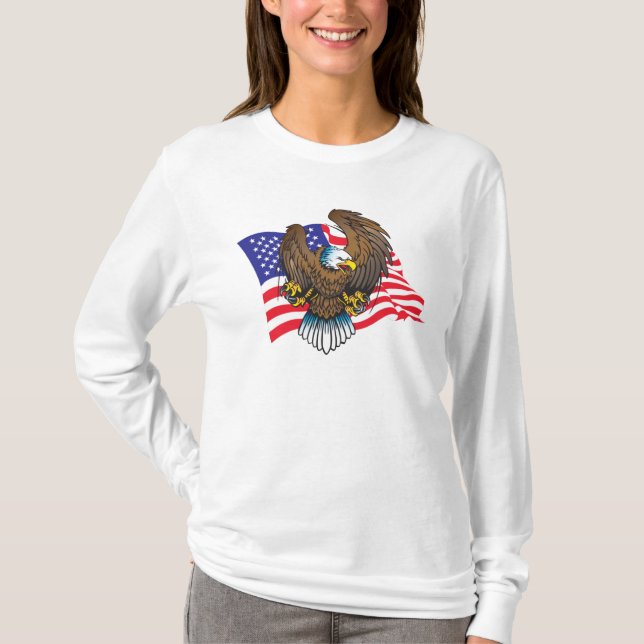 Bald Eagle and Flag T-Shirt (Front)