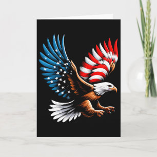 Bald Eagle And Patriotic American Flag 4th Of July Card