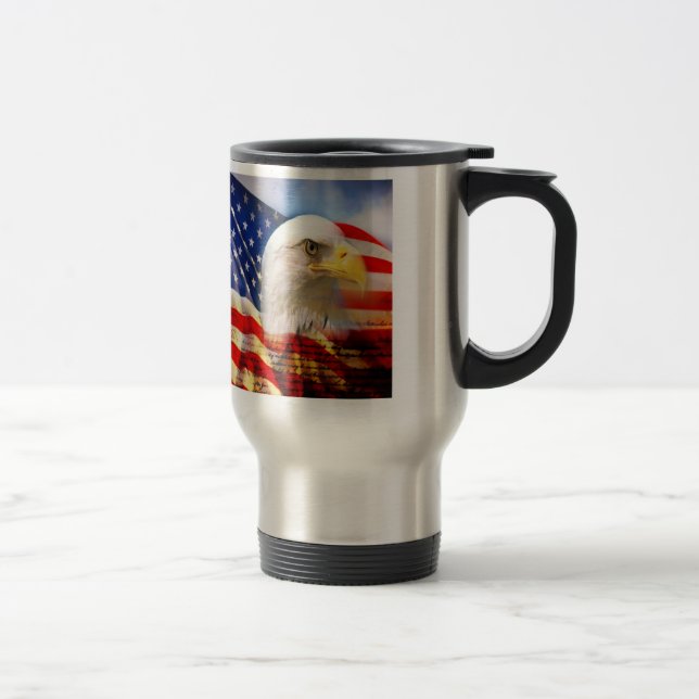 Bald Eagle and The American Flag Commuter Mug (Right)