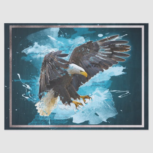 Bald Eagle Artwork Decoupage Tissue Paper (Front)