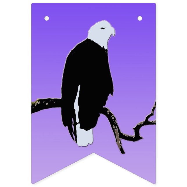 Bald Eagle at Sunset  - Original Wildlife Art Bunting (First Flag)