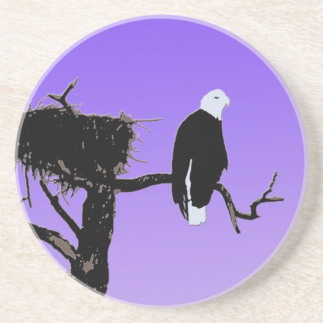 Bald Eagle at Sunset  - Original Wildlife Art Coaster (Front)