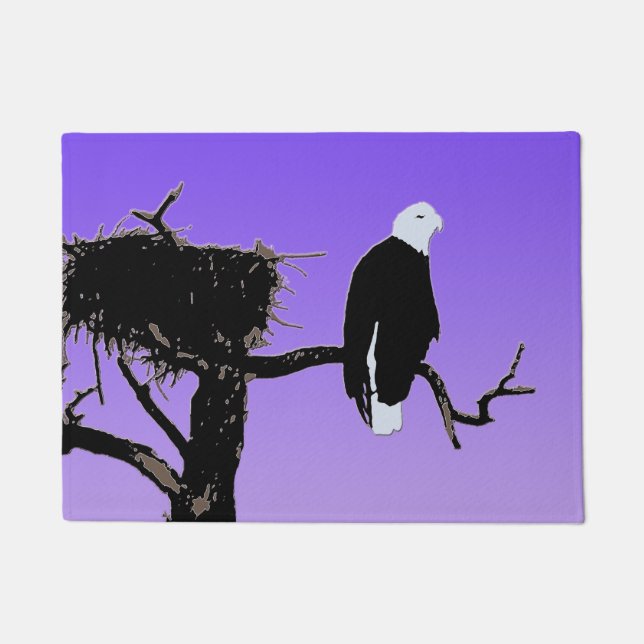 Bald Eagle at Sunset  - Original Wildlife Art Doormat (Front)