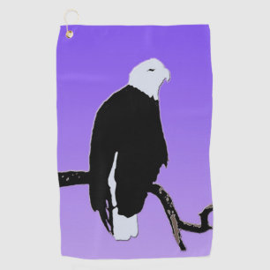 Bald Eagle at Sunset  - Original Wildlife Art Golf Towel