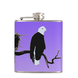 Bald Eagle at Sunset - Original Wildlife Art Hip Flask