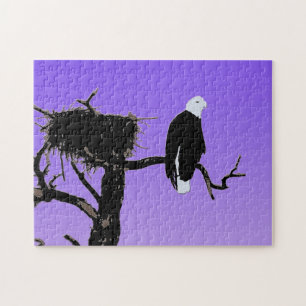 Bald Eagle at Sunset - Original Wildlife Art Jigsaw Puzzle