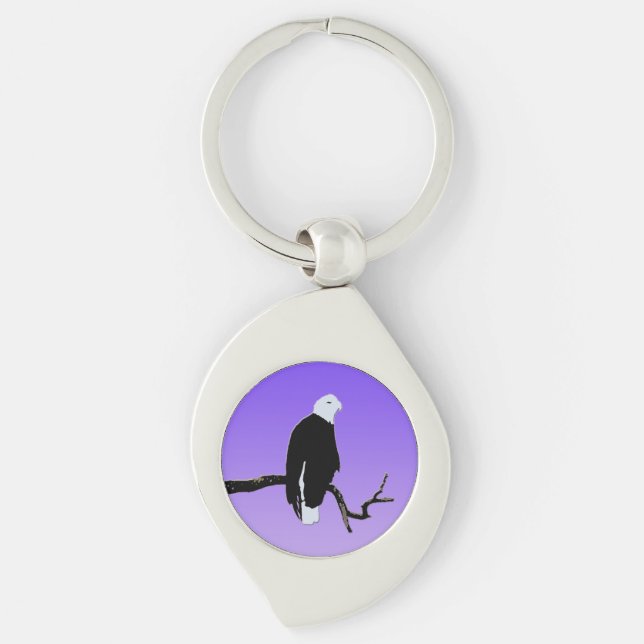 Bald Eagle at Sunset  - Original Wildlife Art Key Ring (Front)