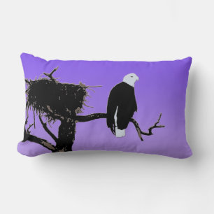 Bald Eagle at Sunset - Original Wildlife Art Lumbar Cushion