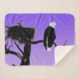 Bald Eagle at Sunset - Original Wildlife Art Sherpa Blanket