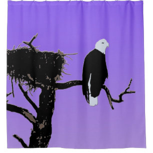 Bald Eagle at Sunset - Original Wildlife Art Shower Curtain
