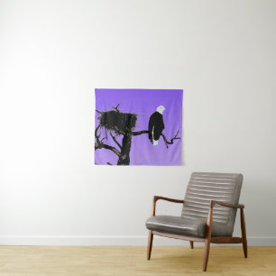 Bald Eagle at Sunset - Original Wildlife Art Tapestry