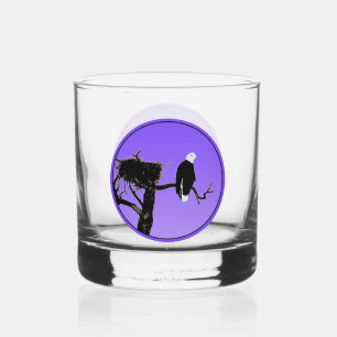 Bald Eagle at Sunset - Original Wildlife Art Whiskey Glass