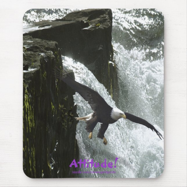 Bald Eagle Attitude! Motivational Mousepad (Front)