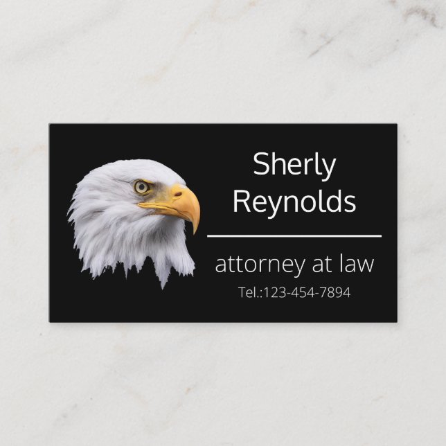 Bald Eagle beautiful customisable Business Card (Front)