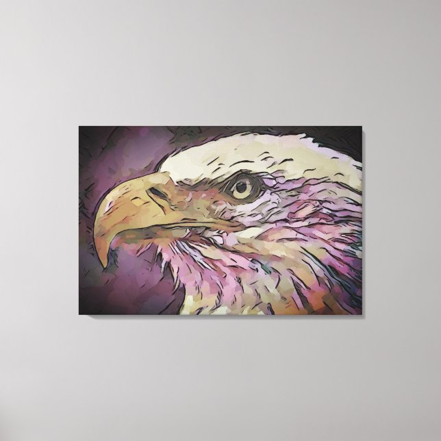 Bald Eagle Bird Artwork Canvas Print (Front)