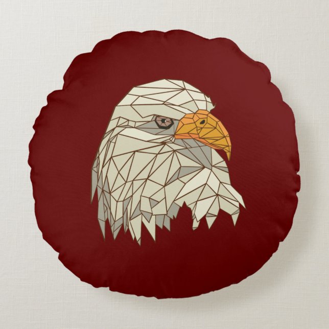 Bald Eagle Bird of Prey Design Round Cushion (Front)