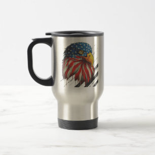 Bald Eagle Bird USA Flag Crying Patriotic Mug