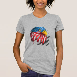 Bald Eagle Bird USA Flag Crying Symbol  T-Shirt