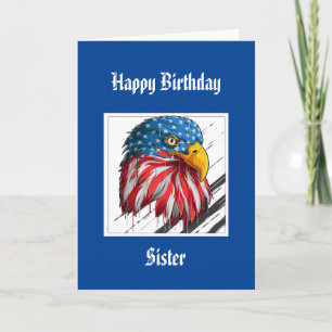 Bald Eagle Birthday Special Sister Military  Card