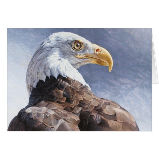 Bald Eagle Blank Card by Andrew Denman (Front Horizontal)