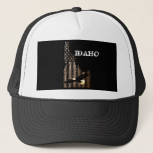 BALD EAGLE BURNT WOOD - IDAHO PATRIOT BLK TRUCKER HAT