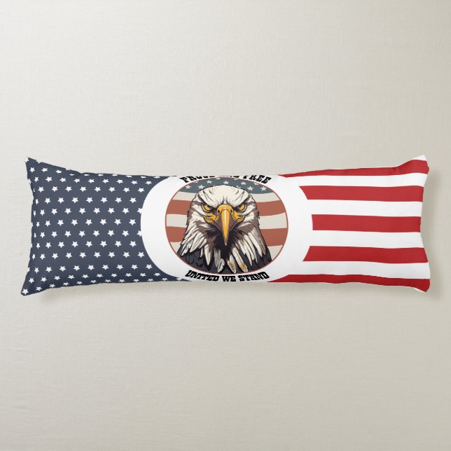 Bald Eagle Bust with American Flag Background Body Cushion (Front)