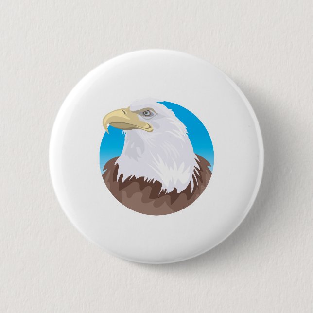 bald eagle circle design 6 cm round badge (Front)